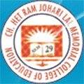Ch. Het Ram Johari Lal Memorial College of Education-CHRJLMCE